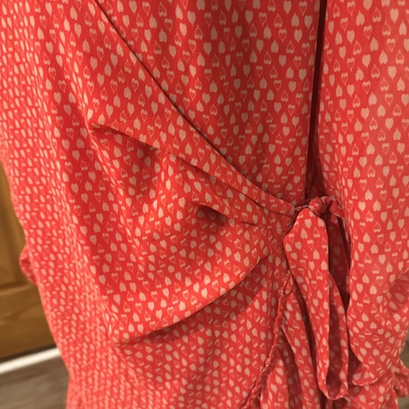 NWOT All Saints Geometric Ruffle Mini Wrap Dress - Picture 5 of 5